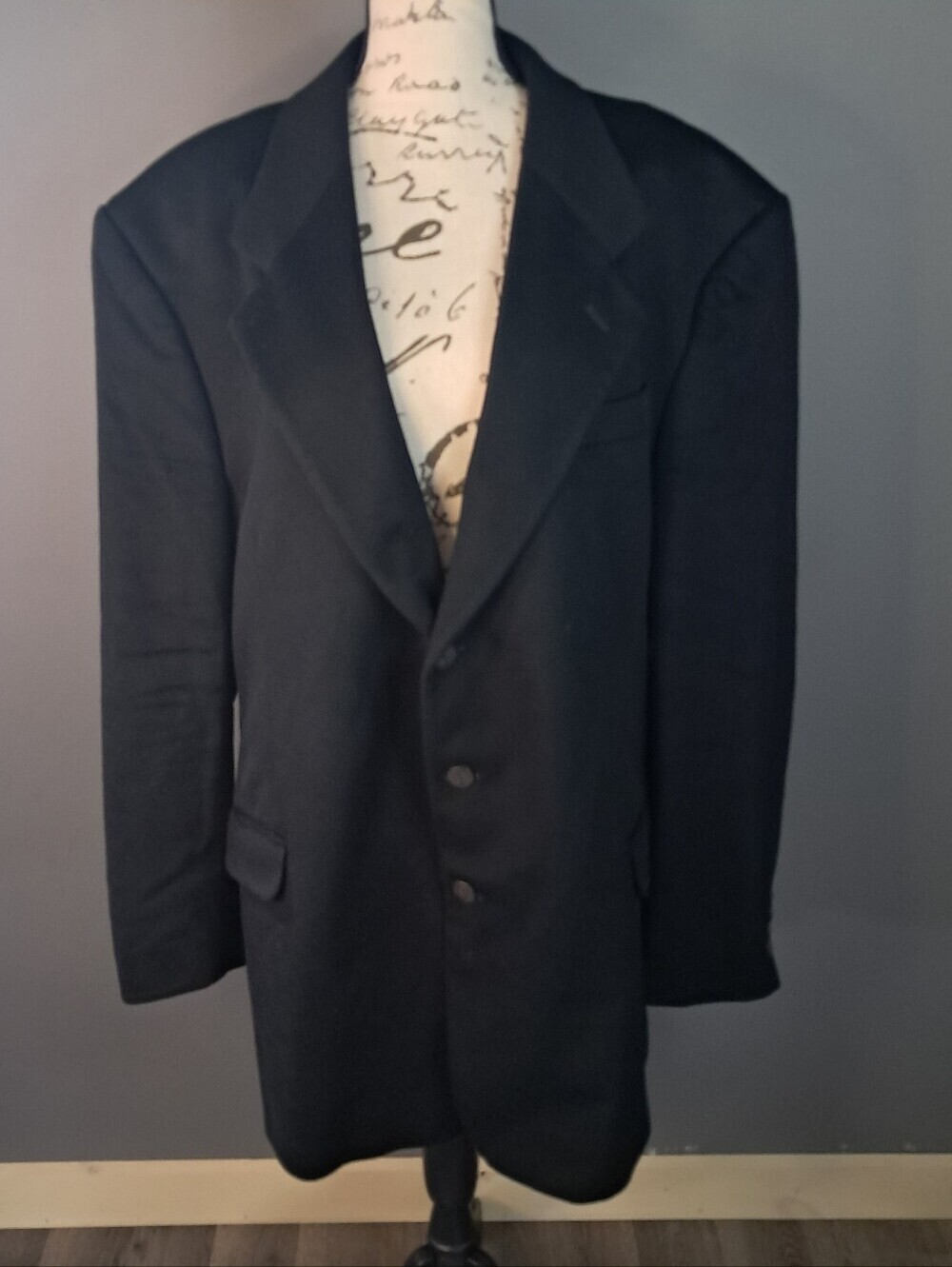Men's 100% Cashmere Fenzia Black Blazer from S&K size 46L